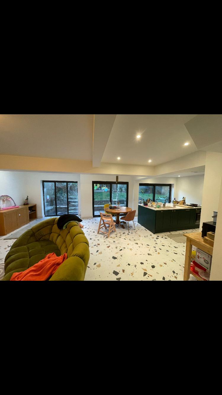 Ground floor conversion structural steel installation