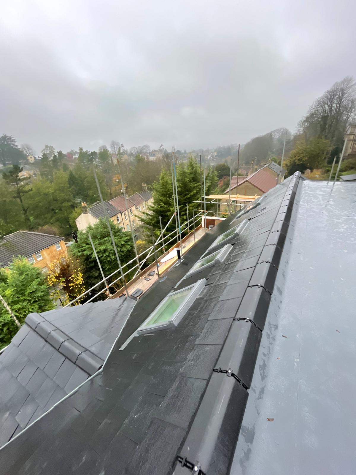 Loft conversion scaffolding and roof work