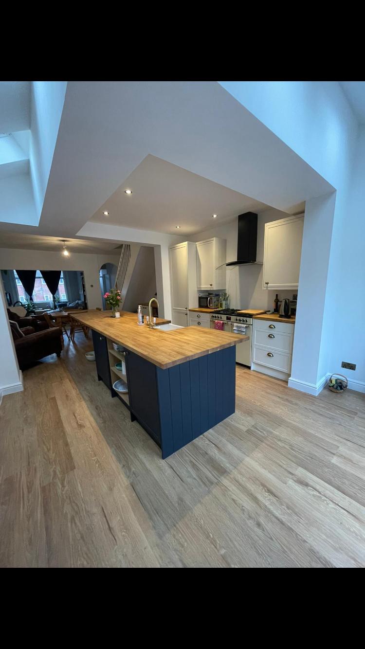 Rear extension structural steel installation