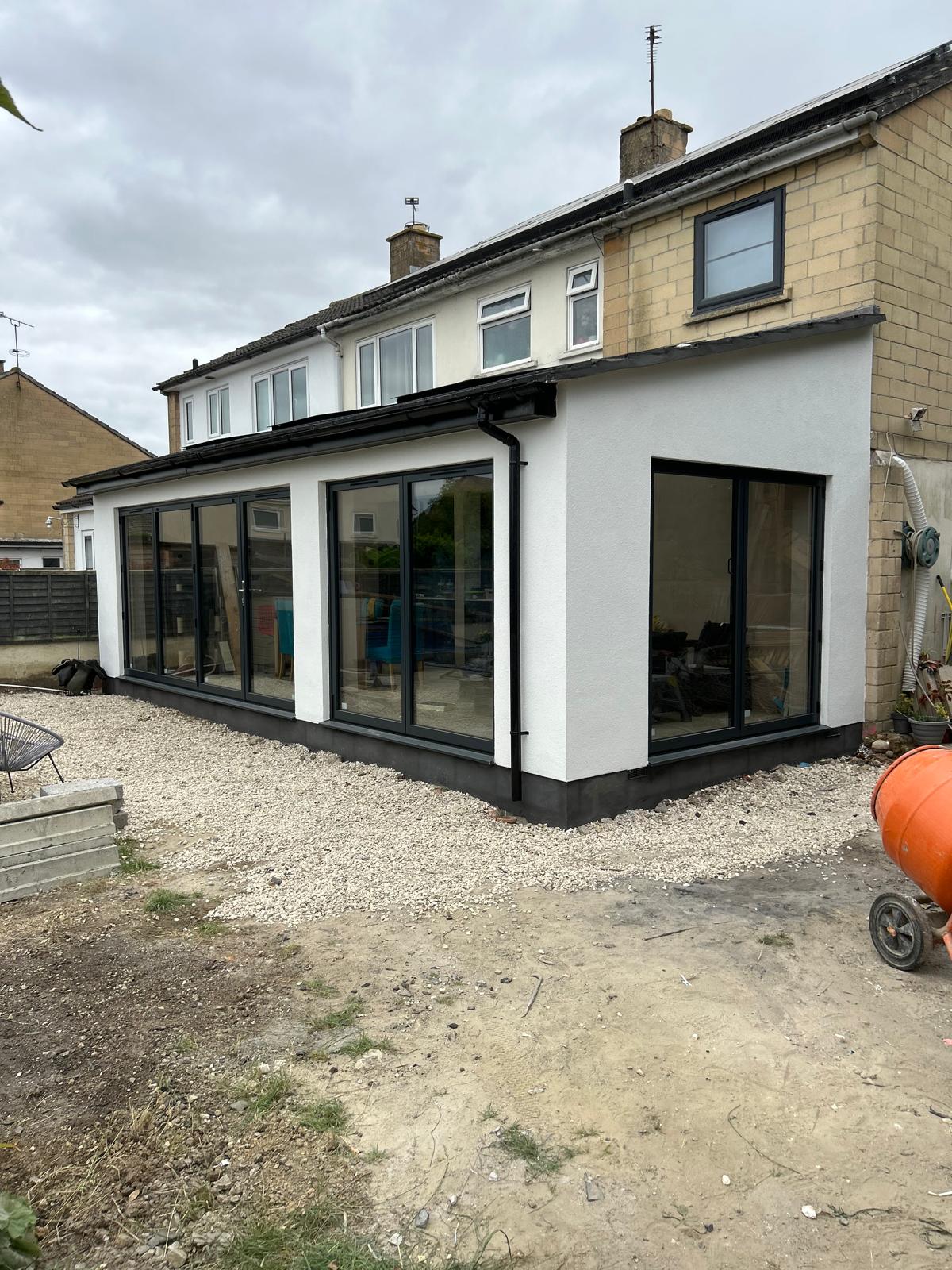 Rear extension structural steel beams